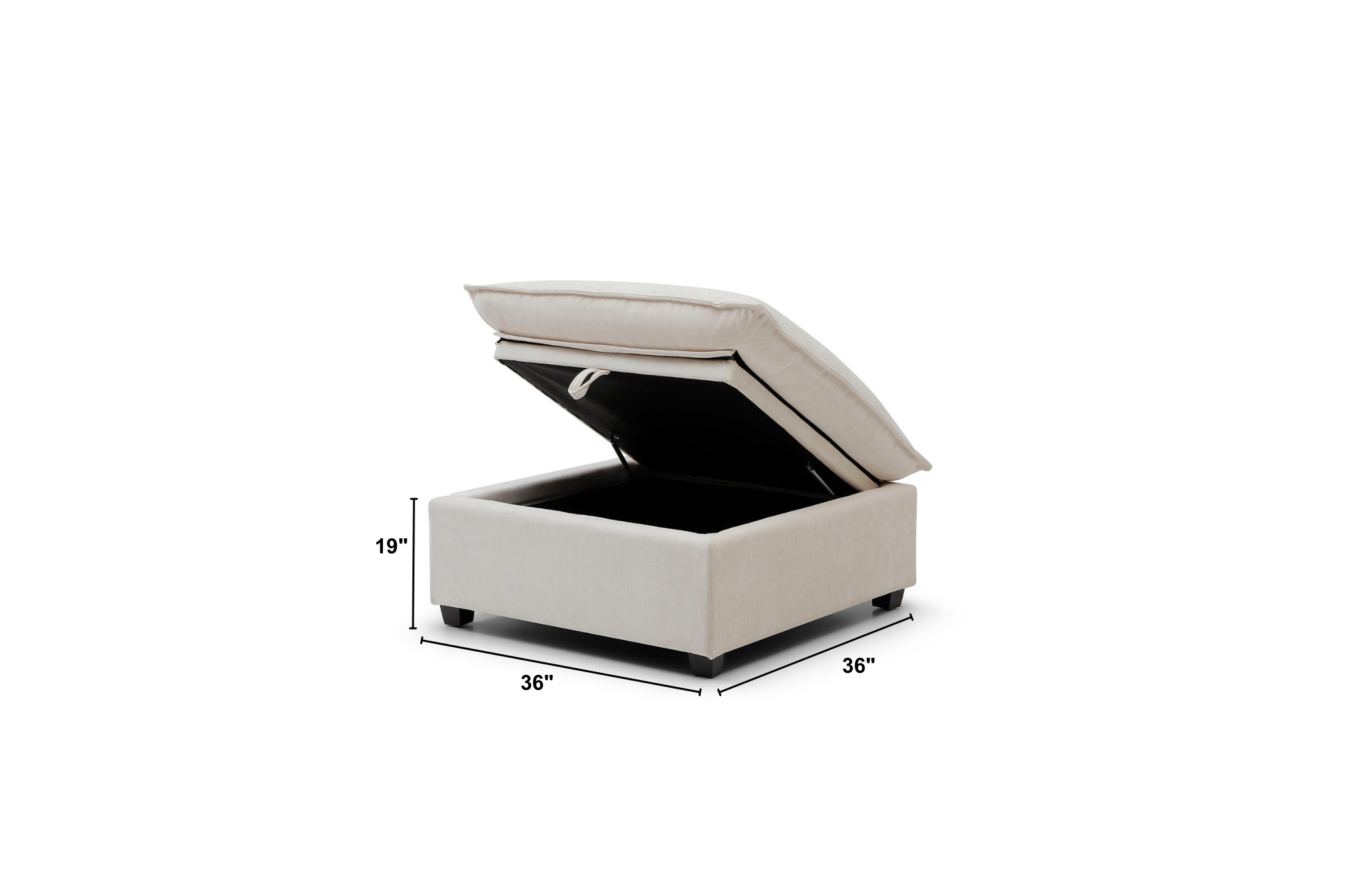 Luna Storage Ottoman Dimensions