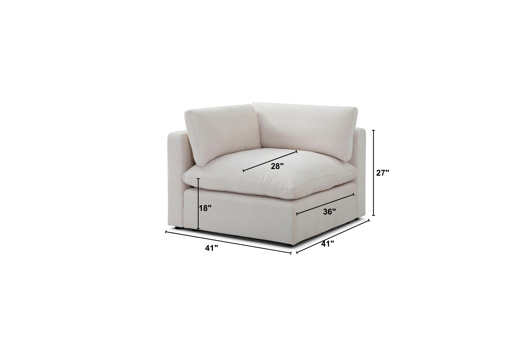 Bella Pillow Corner Dimensions