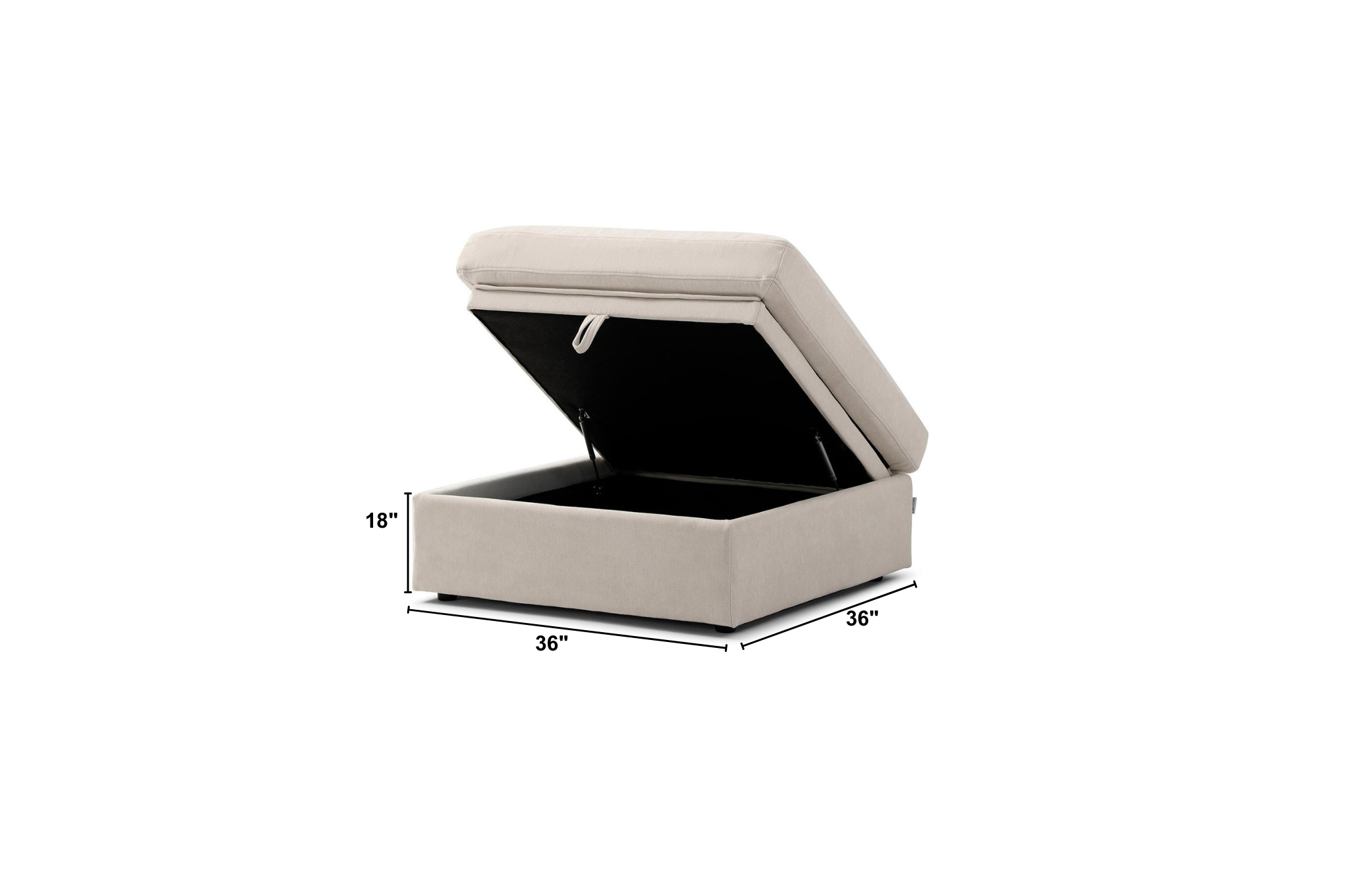 Bella Storage Ottoman Dimensions