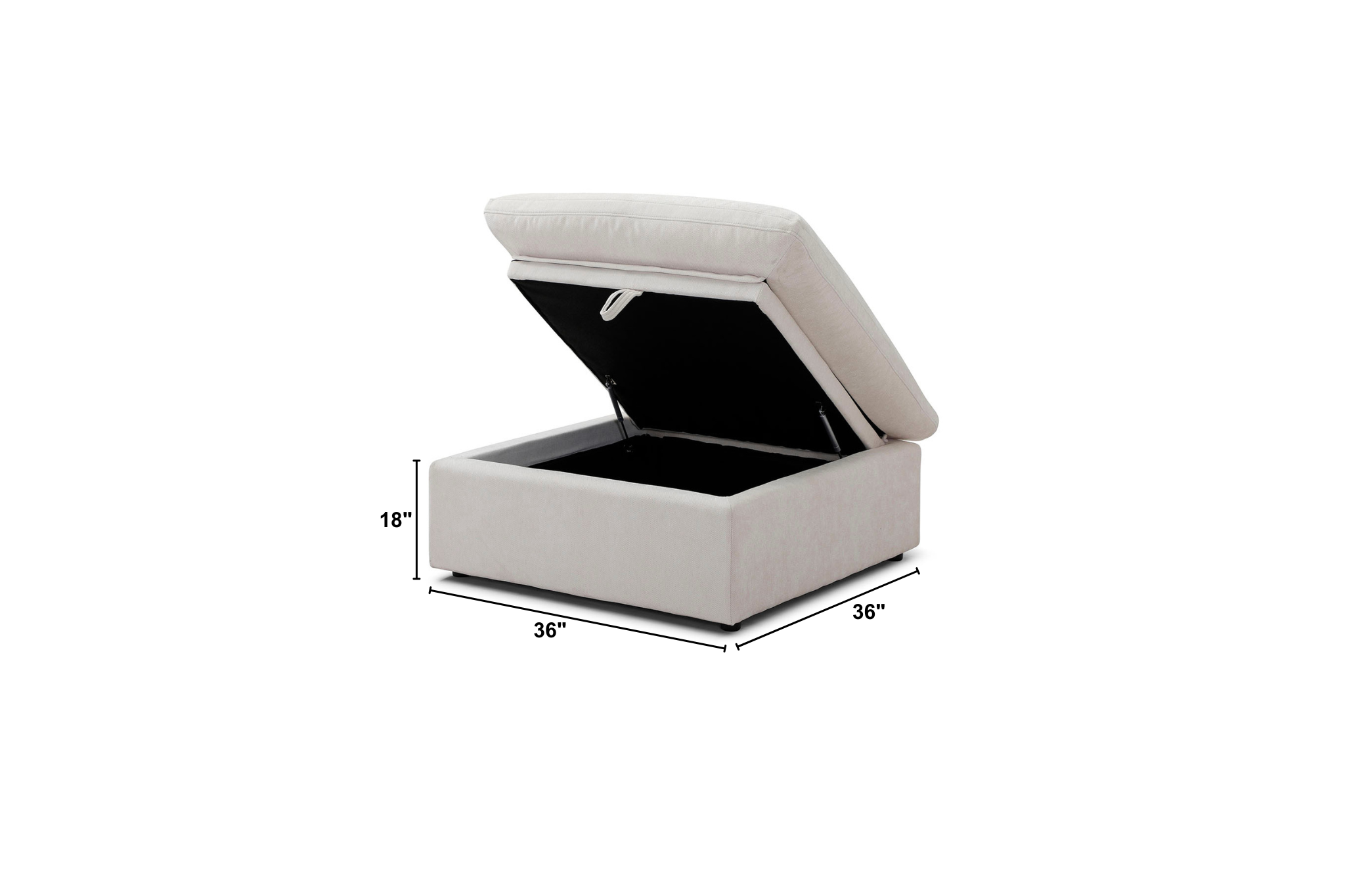Bella Pillow Storage Ottoman Dimensions