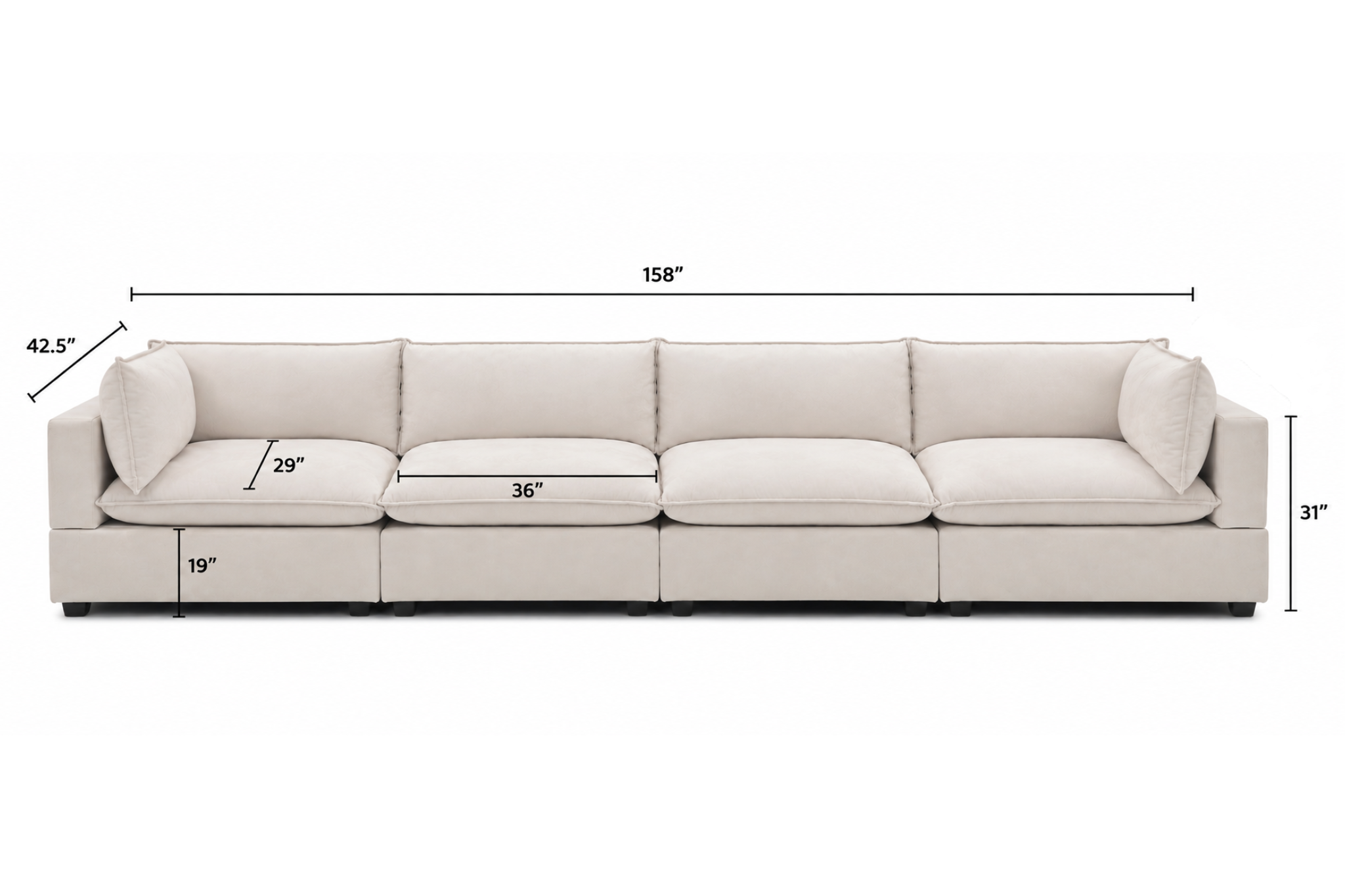 Luna 4 Seater Dimensions