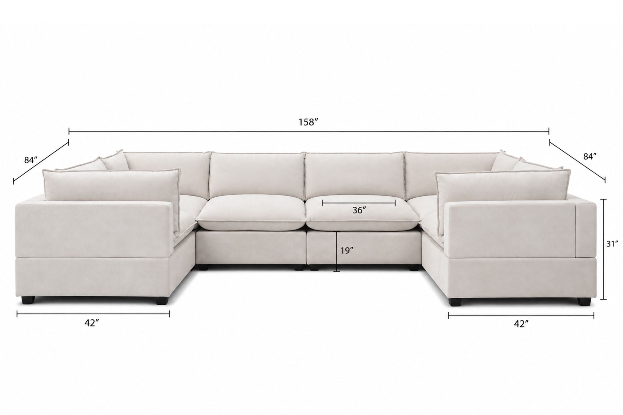 Luna Grand U-Shape Dimensions