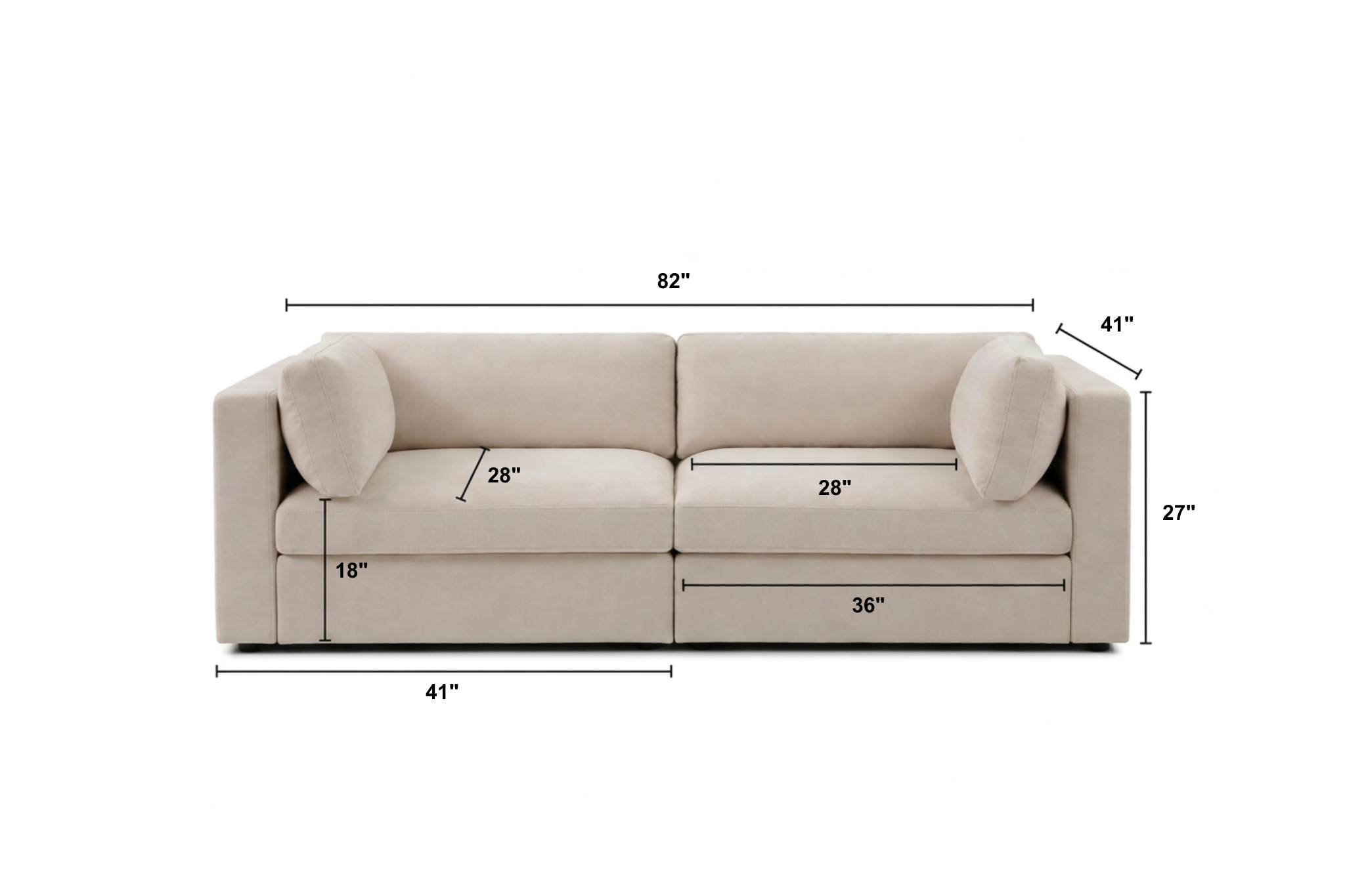 Bella 2 Seater Dimensions