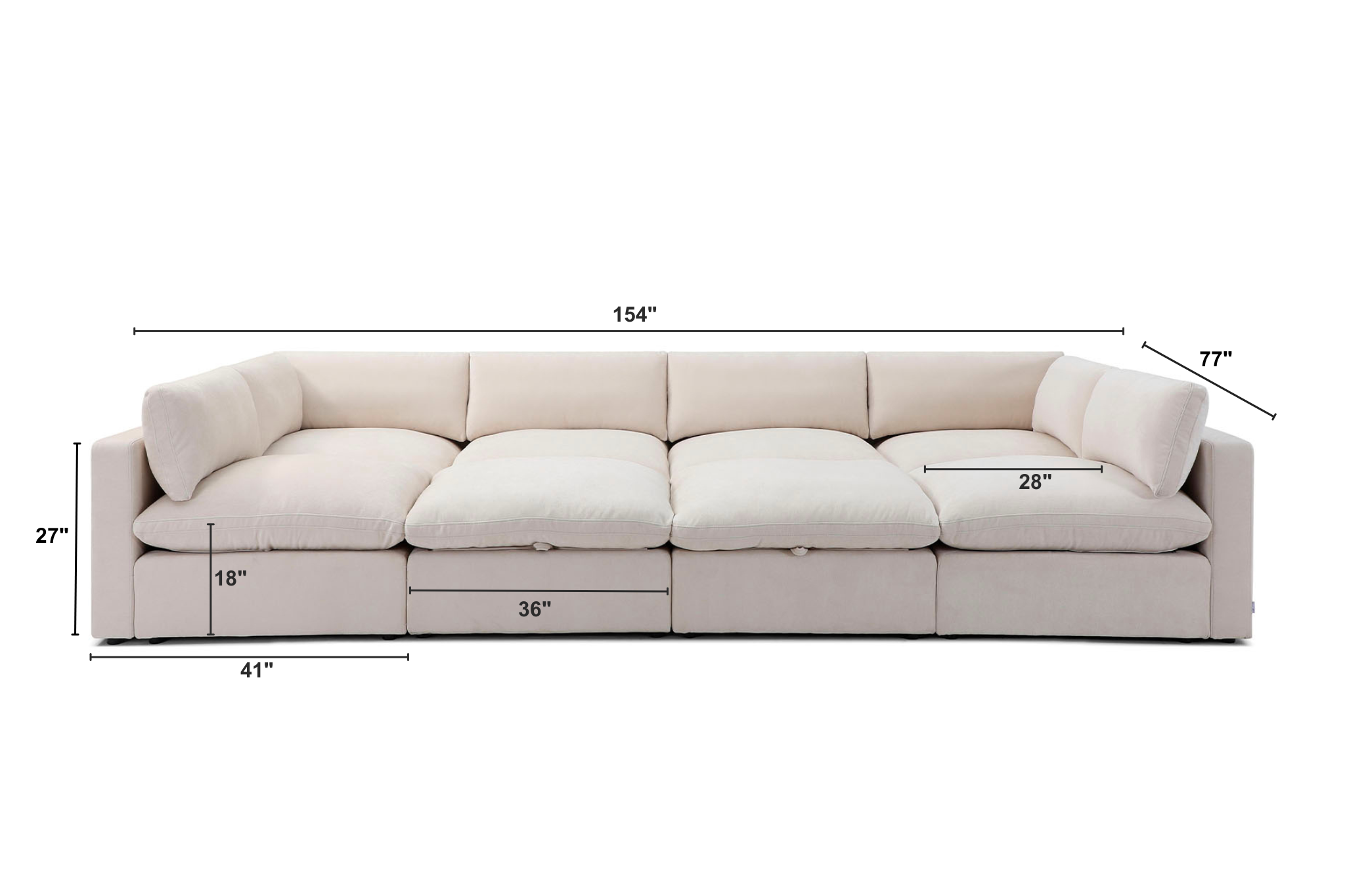 Bella Pillow Grand Pit Dimensions