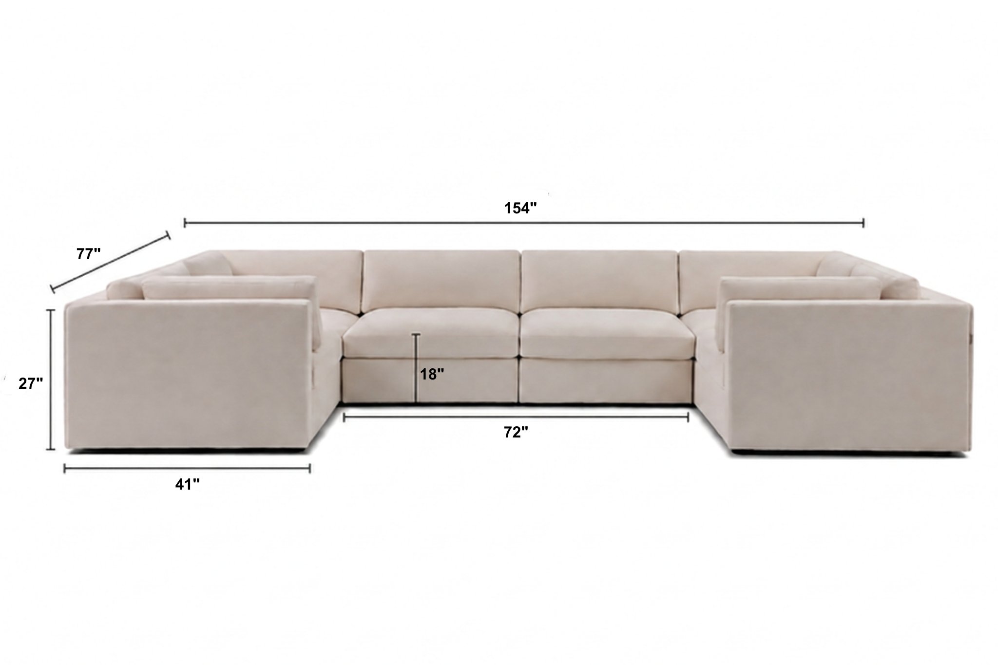 Bella Grand U-Shape Dimensions