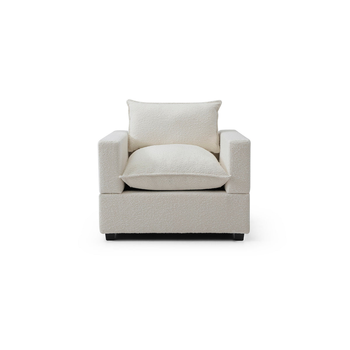 Luna Armchair – Pure White Performance Boucle