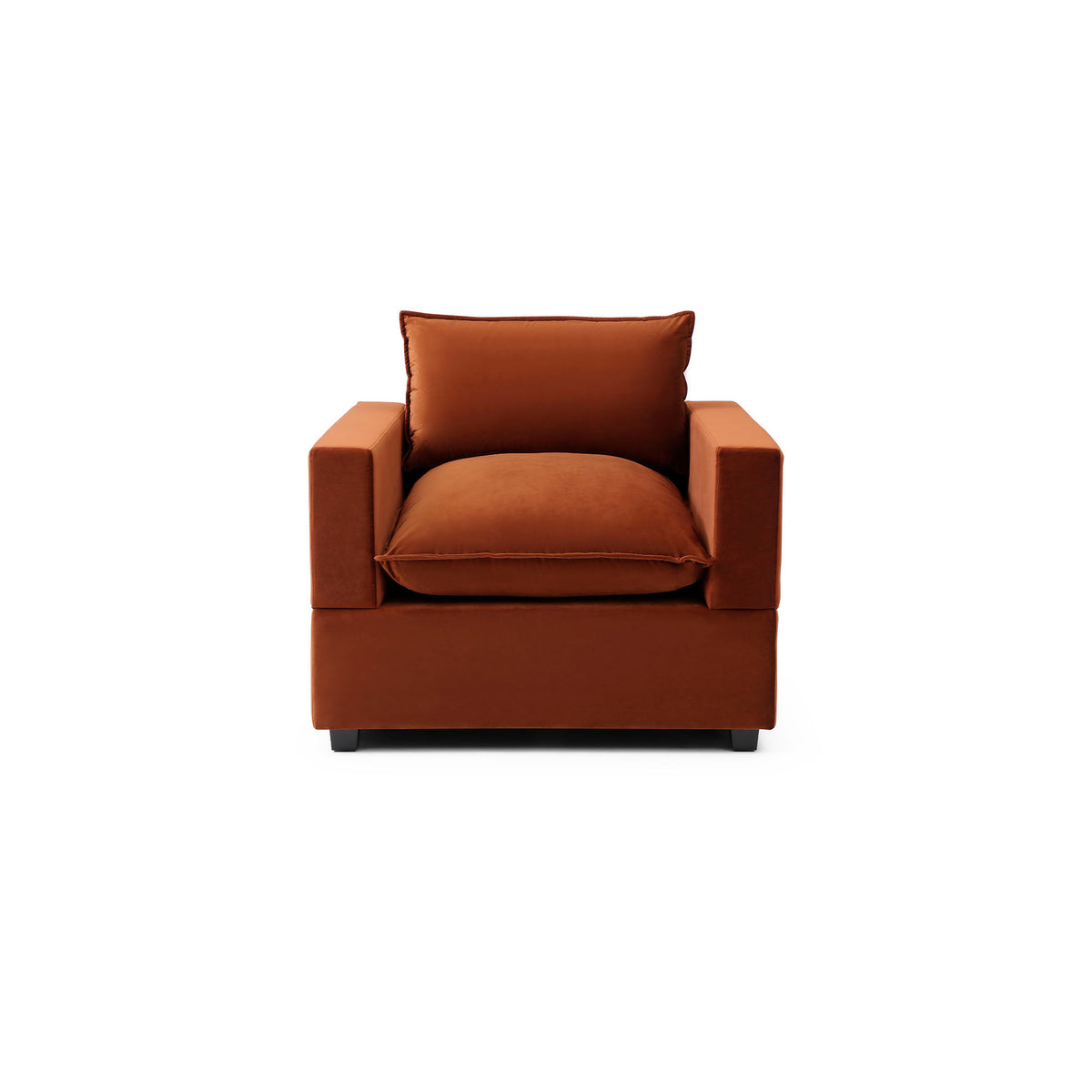 Luna Armchair – Rust Red Performance Velvet