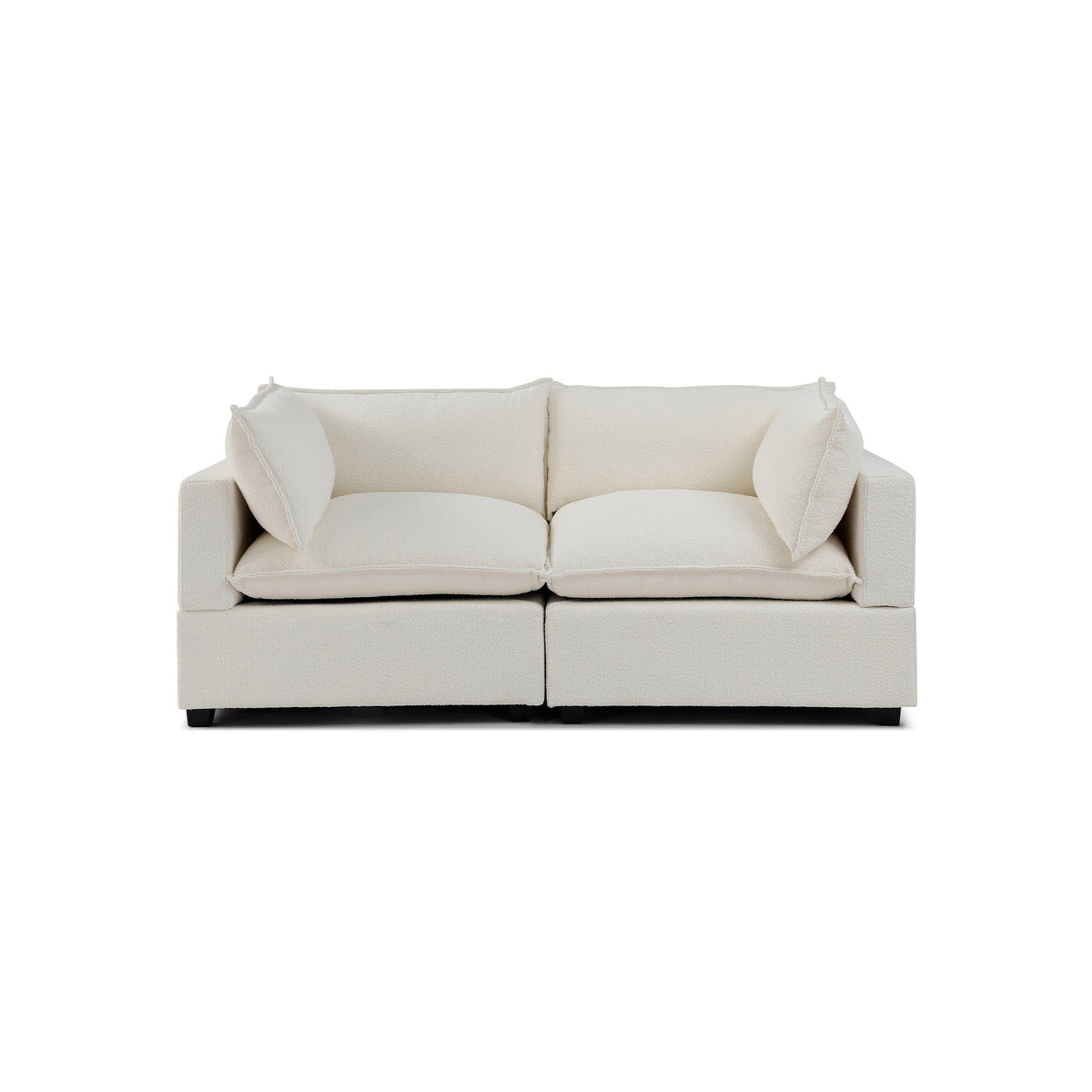 Luna Sofa 86" – Pure White Performance Boucle
