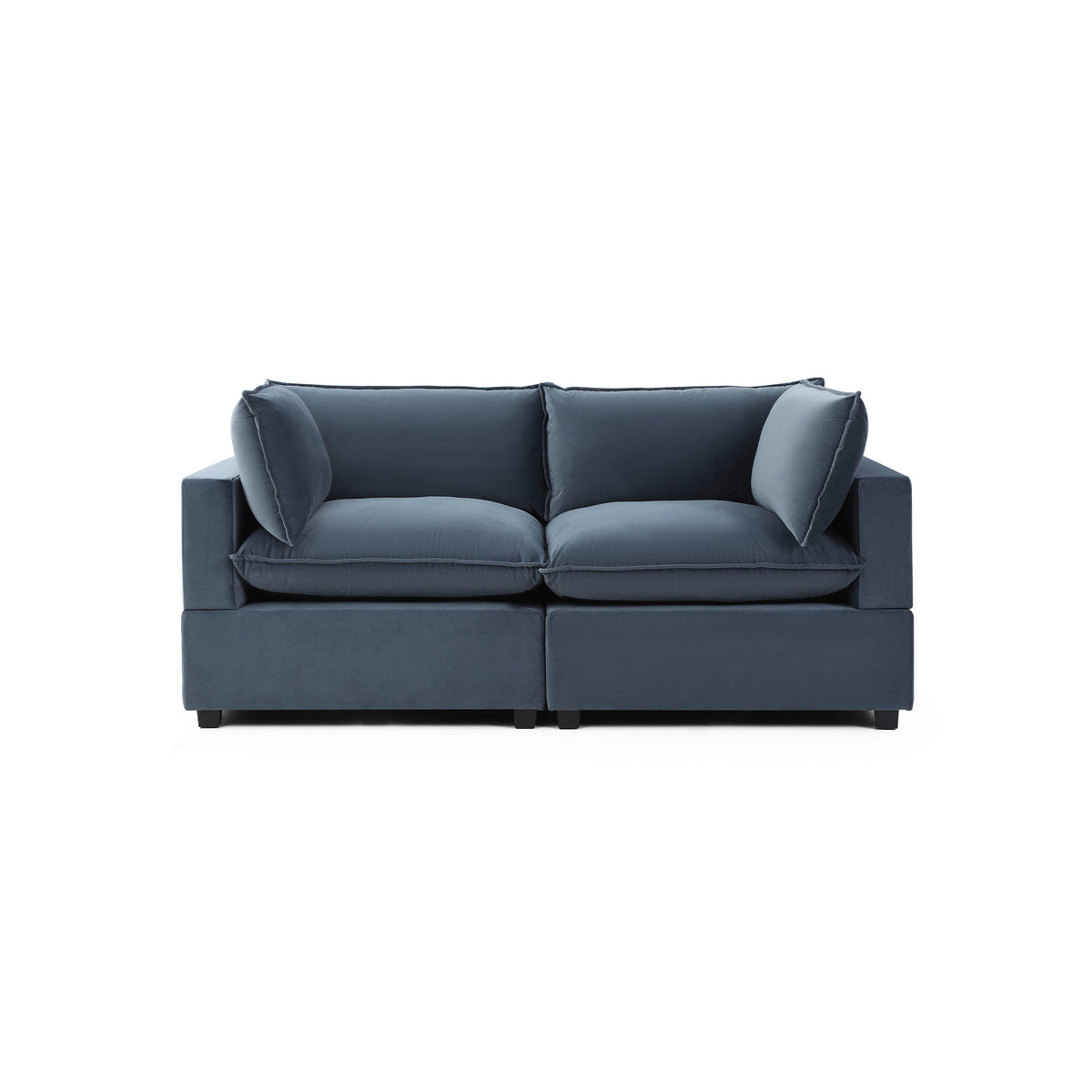 Luna Sofa 86" – Dusty Blue Performance Velvet