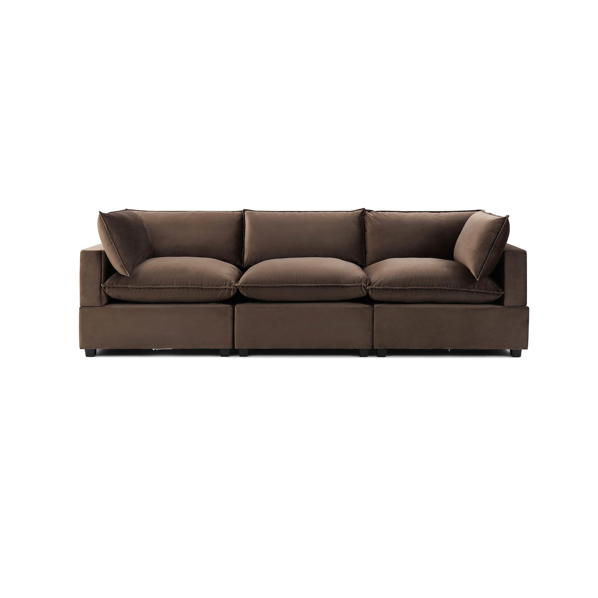 Luna Sofa 122" – Chocolate Brown Performance Velvet