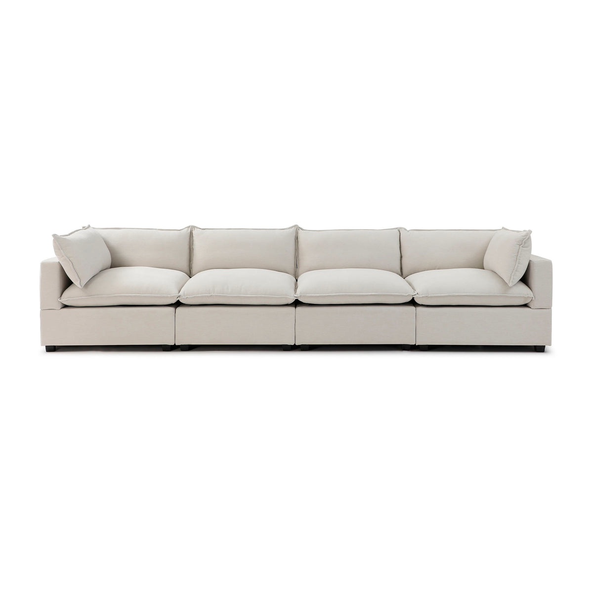 Luna 4 Seater – White Sand Performance Linen