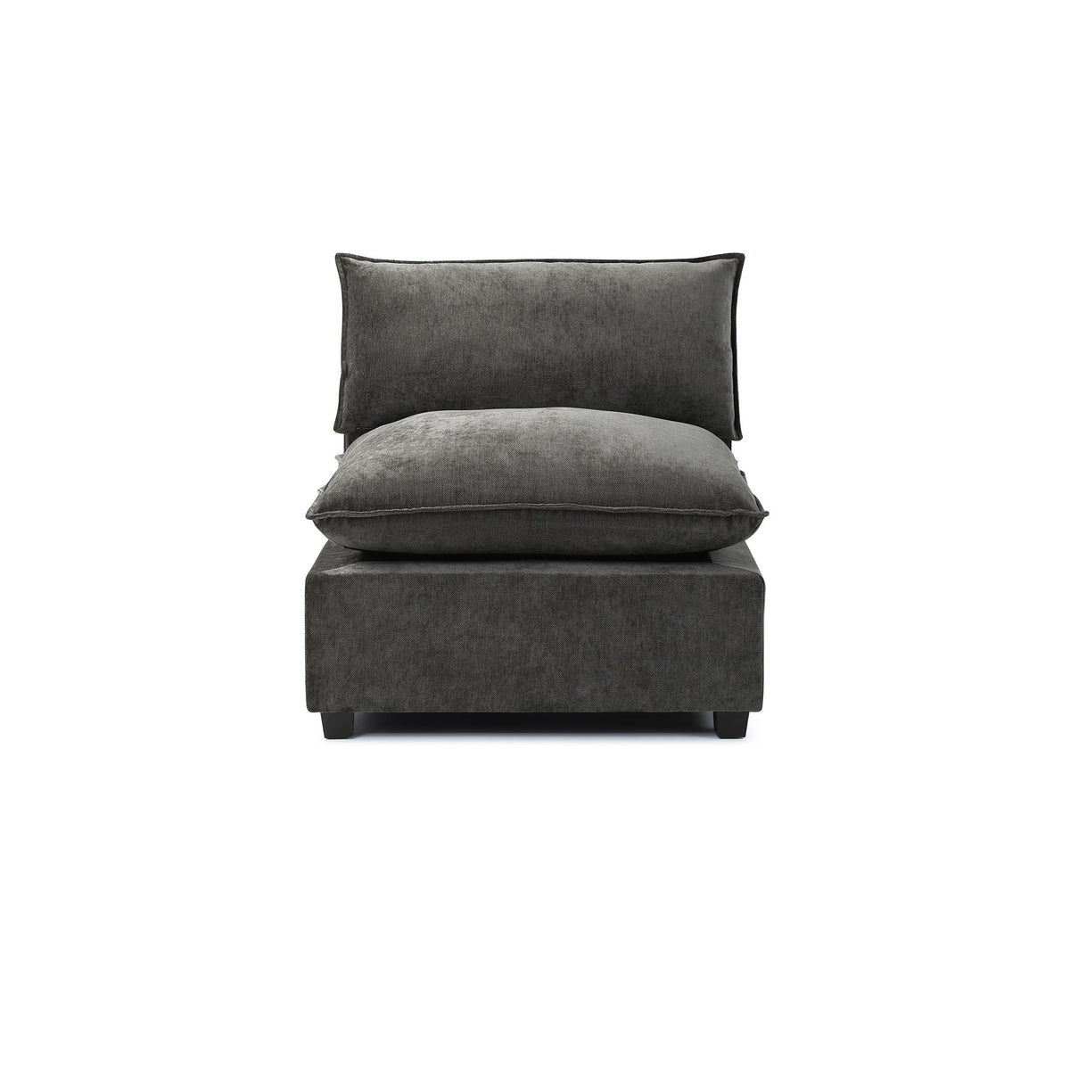 Luna Armless – Charcoal Chenille