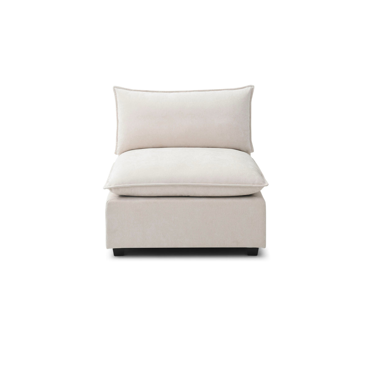 Luna Armless – Cream Chenille