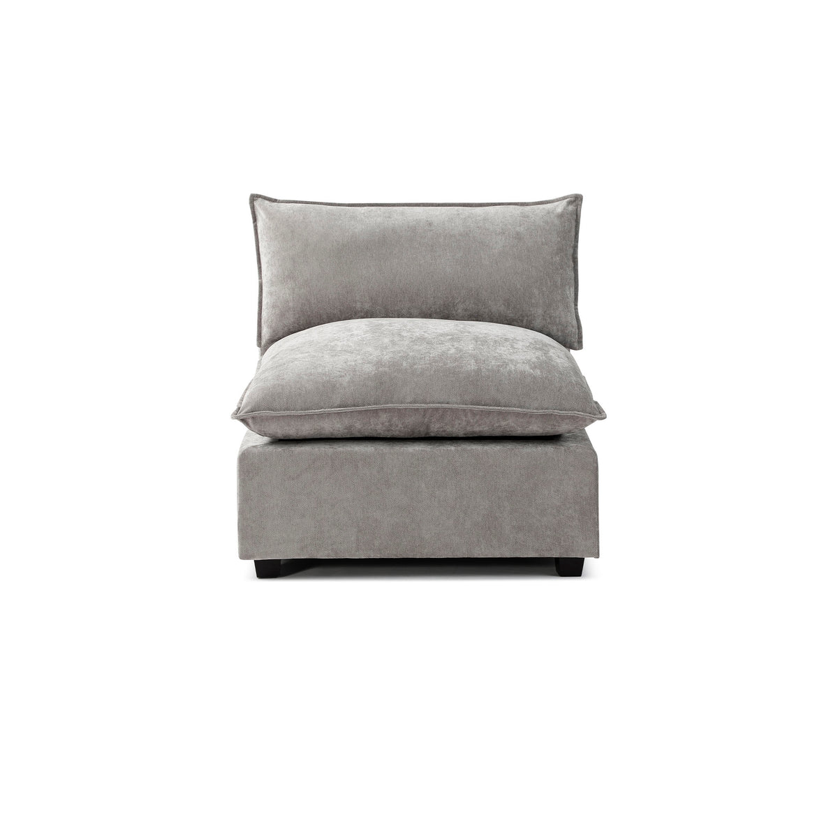 Luna Armless – Stone Grey Chenille