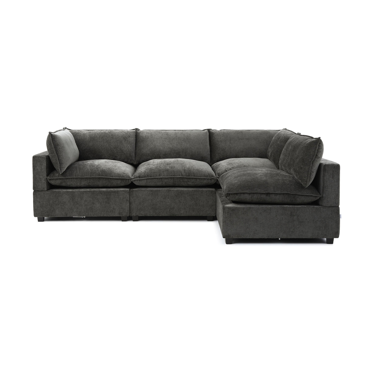 Luna L-Shape – Charcoal Chenille