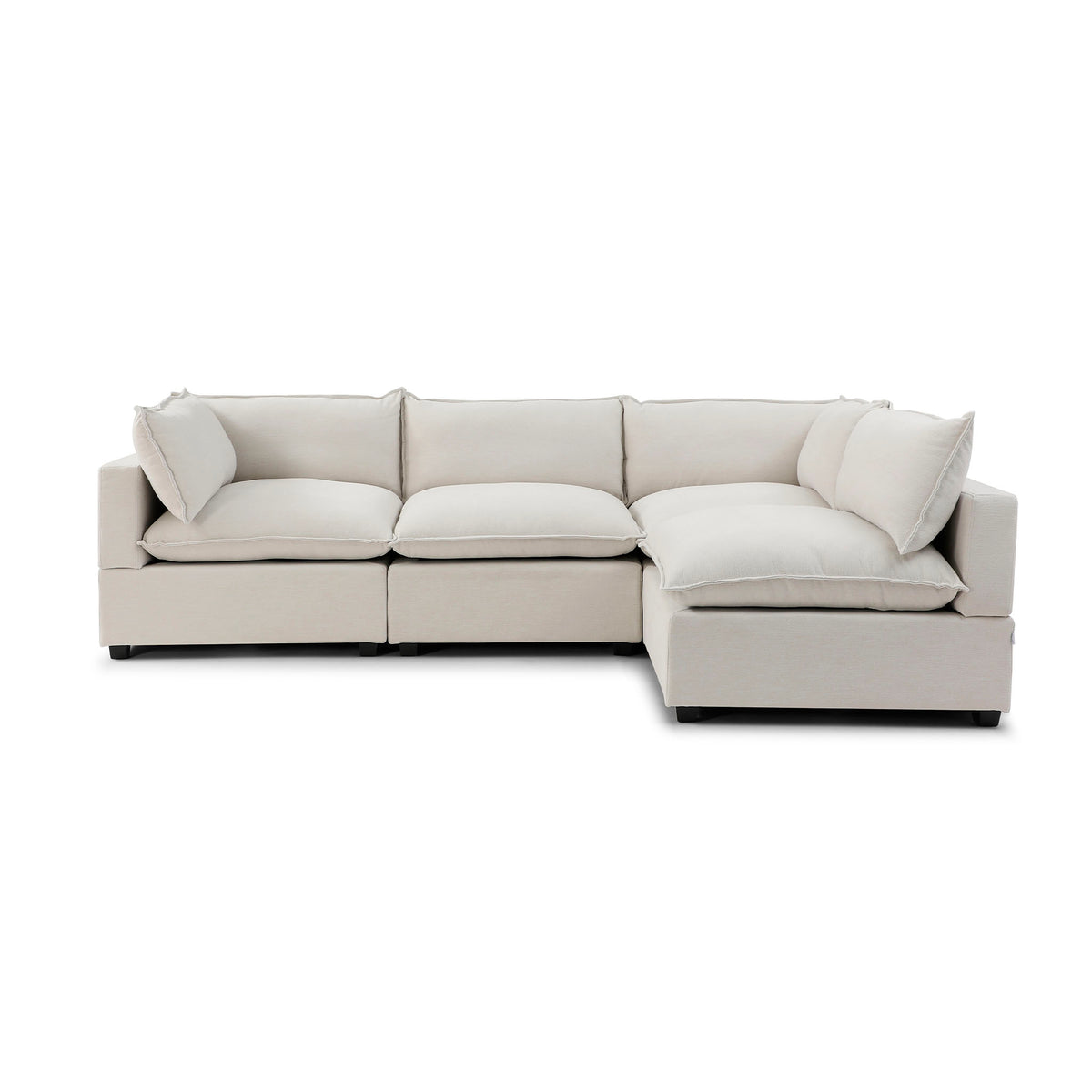 Luna L-Shape – White Sand Performance Linen