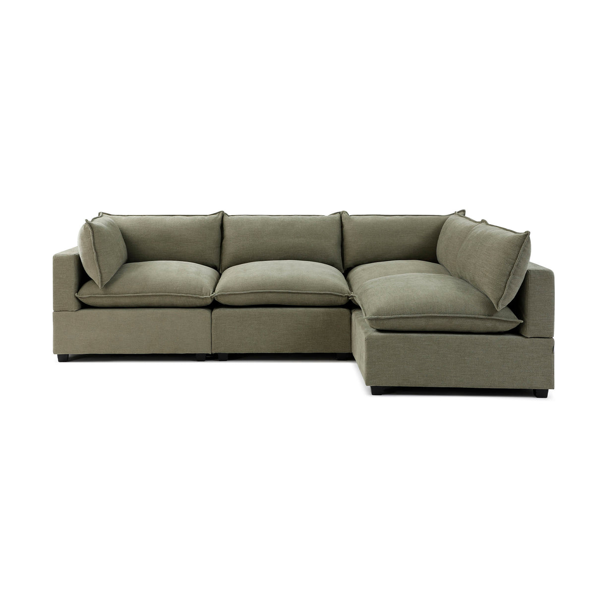 Luna L-Shape – Dusty Green Performance Linen