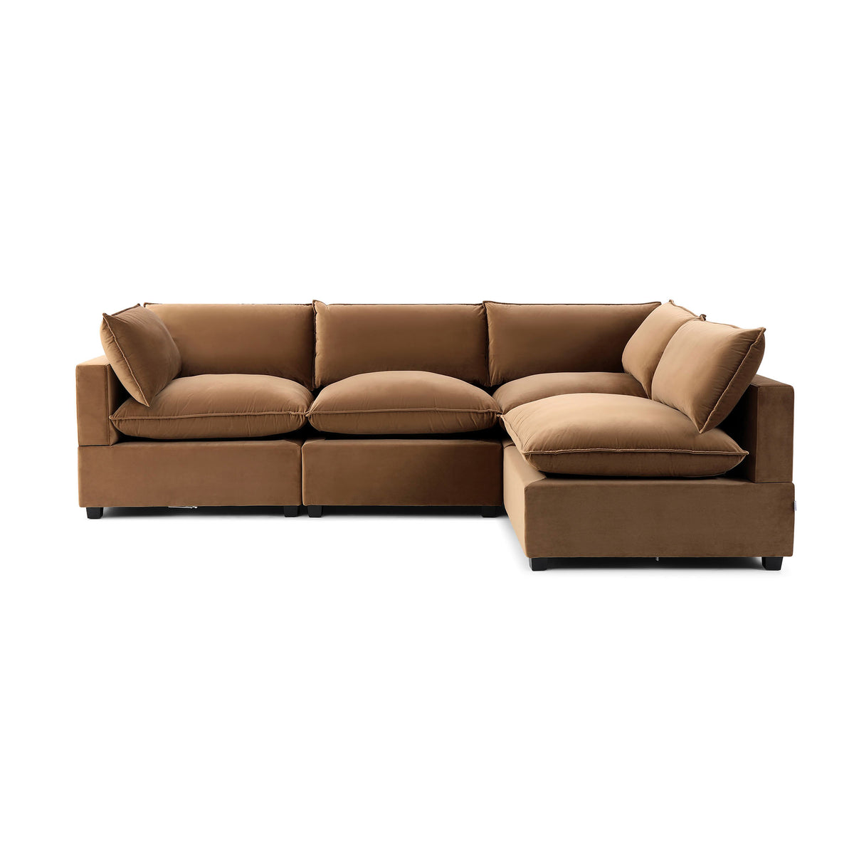 Luna L-Shape – Rust Brown Performance Velvet