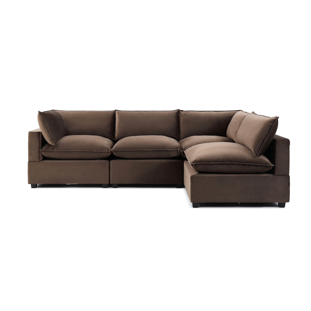 Luna L-Shape – Chocolate Brown Performance Velvet