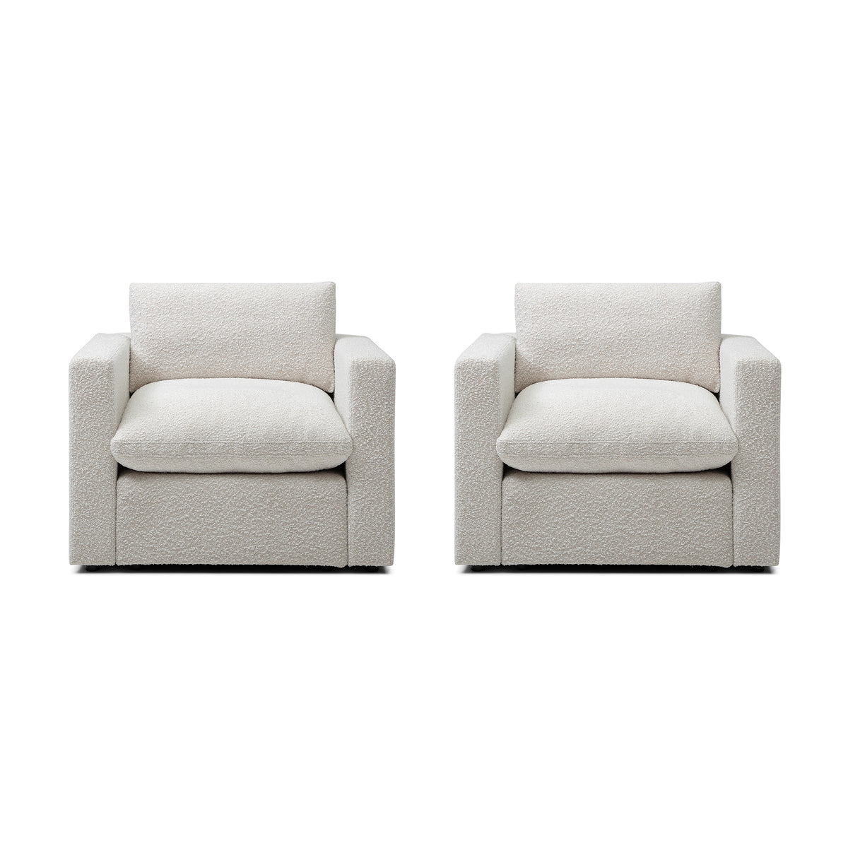 Bella Pillow 2-Armchair Bundle – Cream Performance Boucle