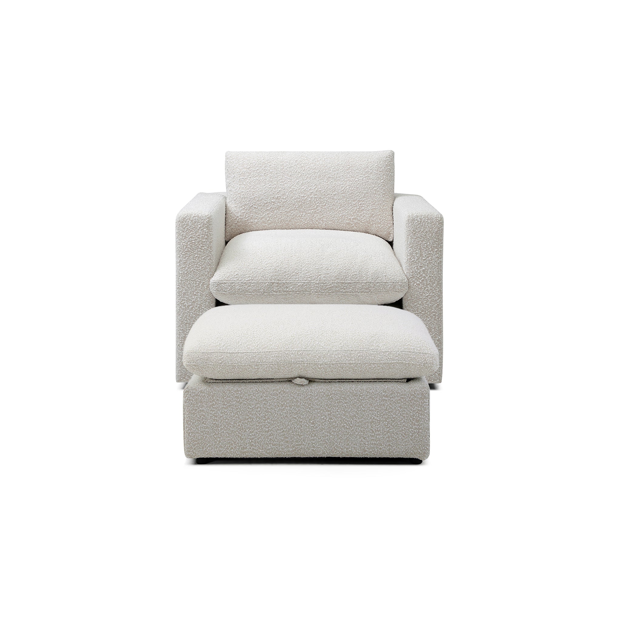 Bella Pillow Armchair + Storage Ottoman Bundle