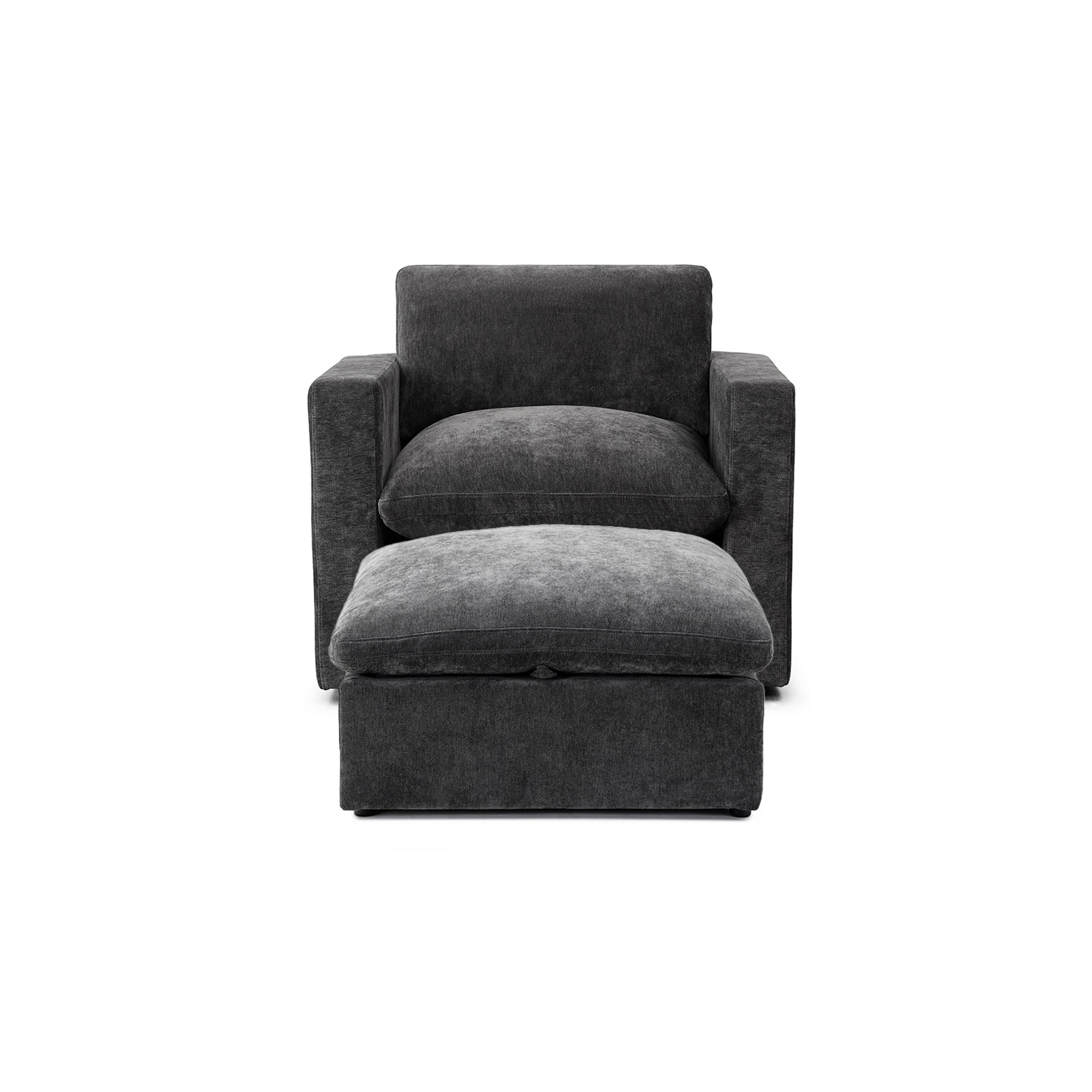 Bella Pillow Armchair + Storage Ottoman Bundle
