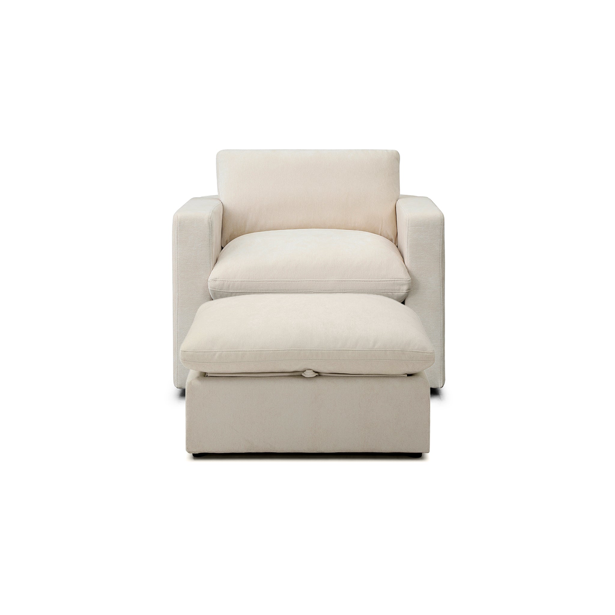 Bella Pillow Armchair + Storage Ottoman Bundle