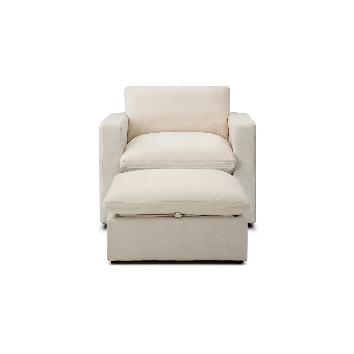 Bella Pillow Armchair + Storage Ottoman Bundle
