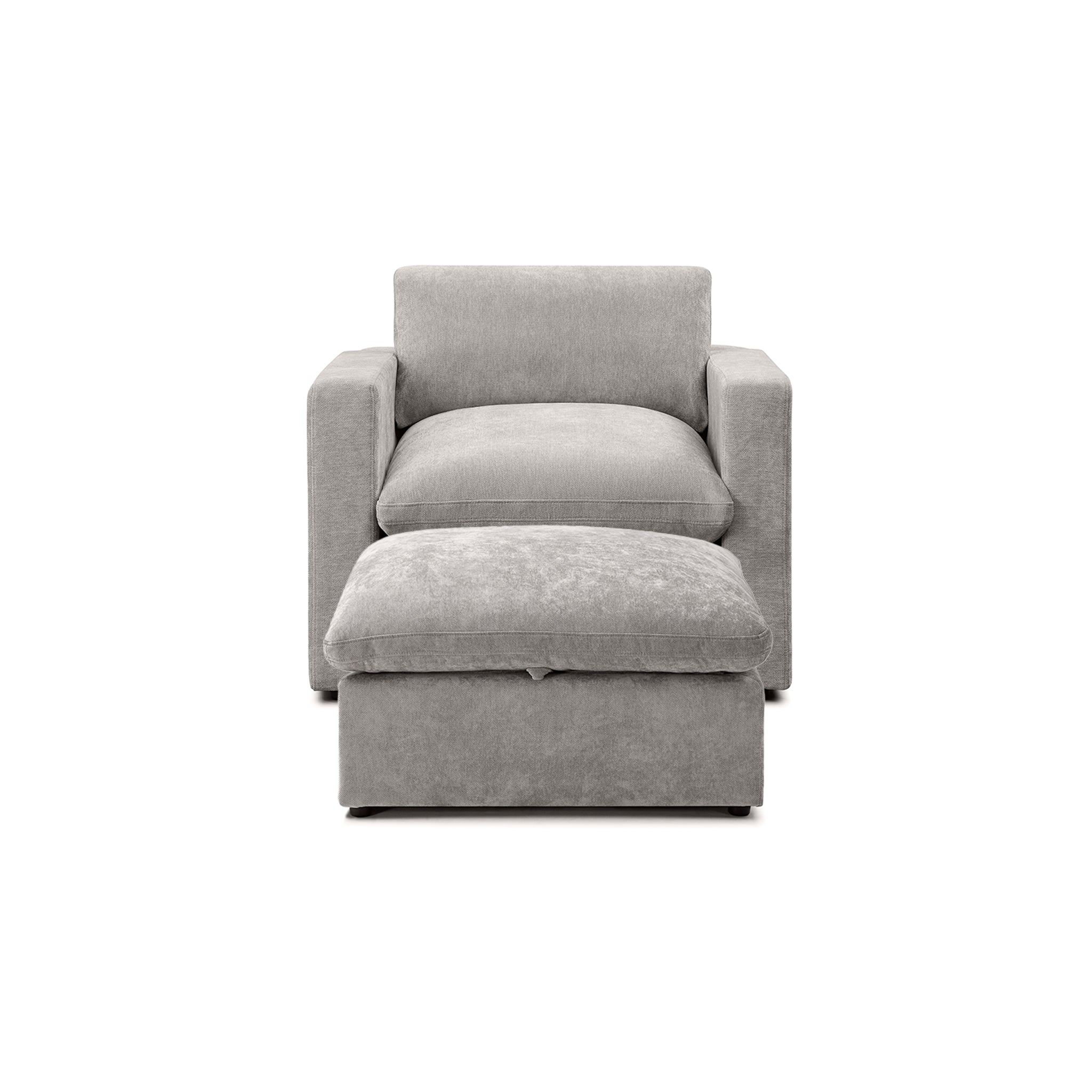 Bella Pillow Armchair + Storage Ottoman Bundle