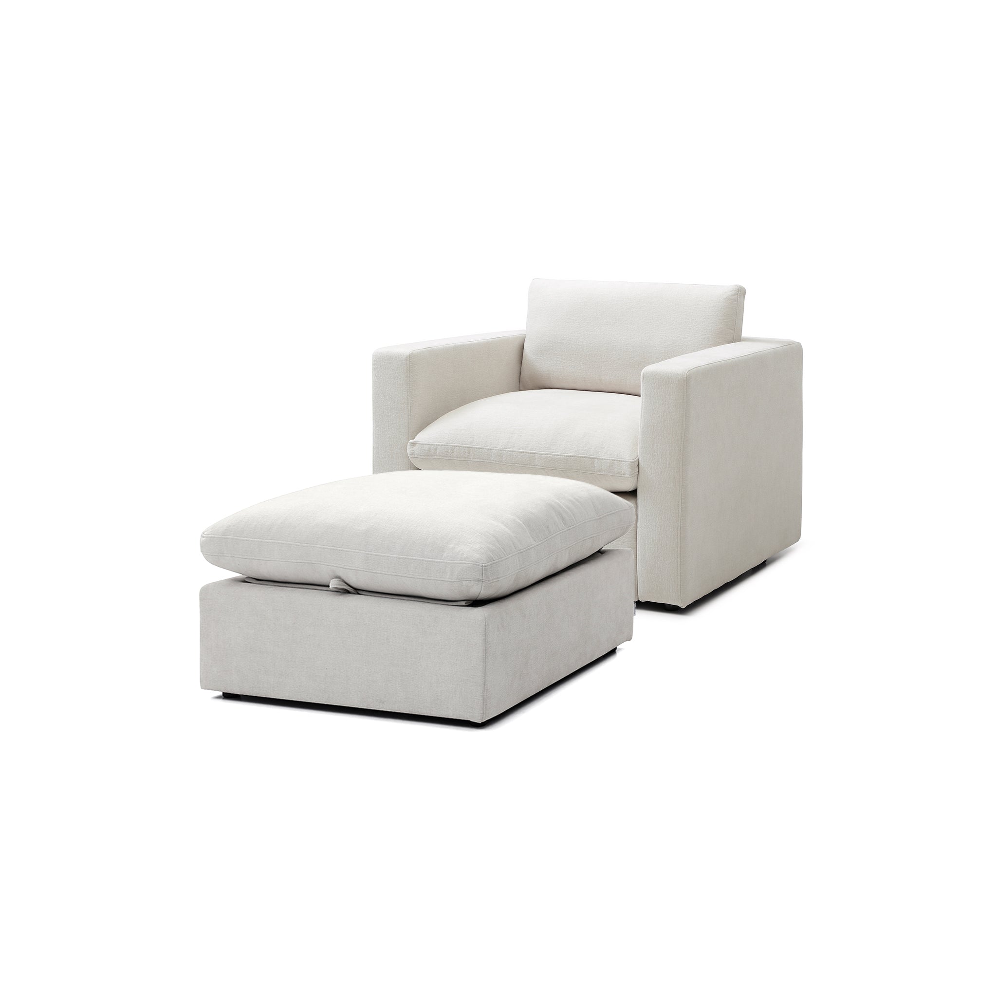 Bella Pillow Armchair + Storage Ottoman Bundle