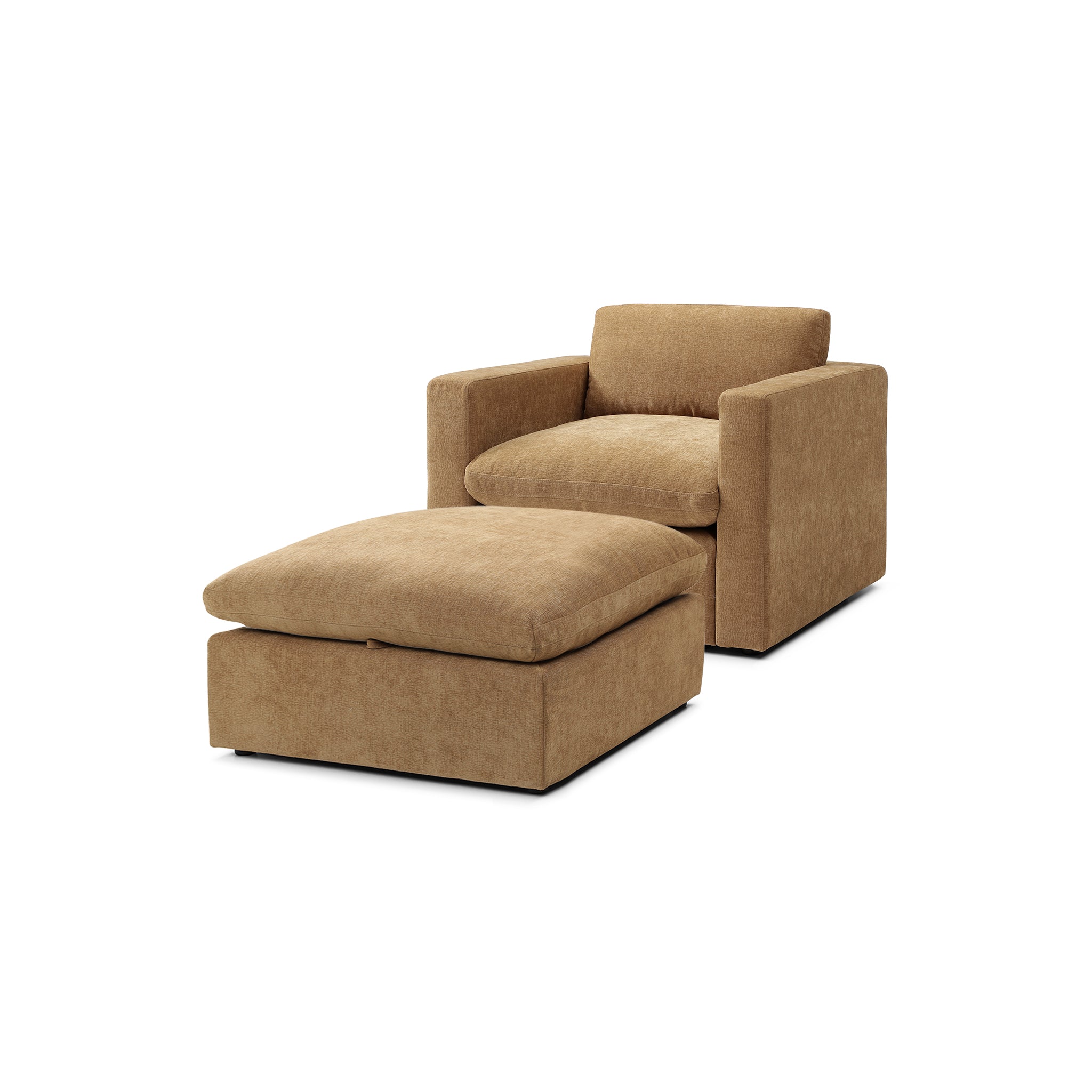 Bella Pillow Armchair + Storage Ottoman Bundle