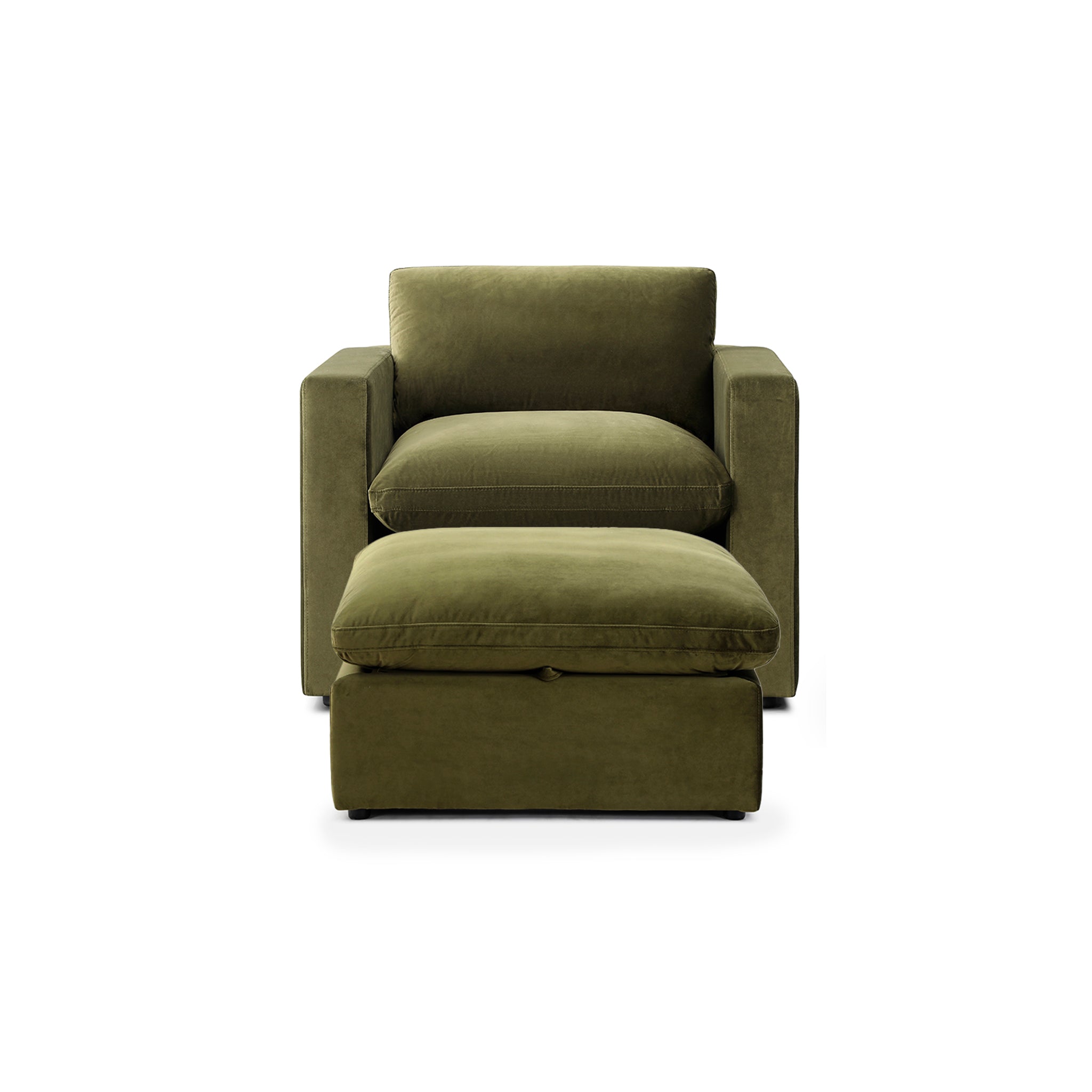 Bella Pillow Armchair + Storage Ottoman Bundle