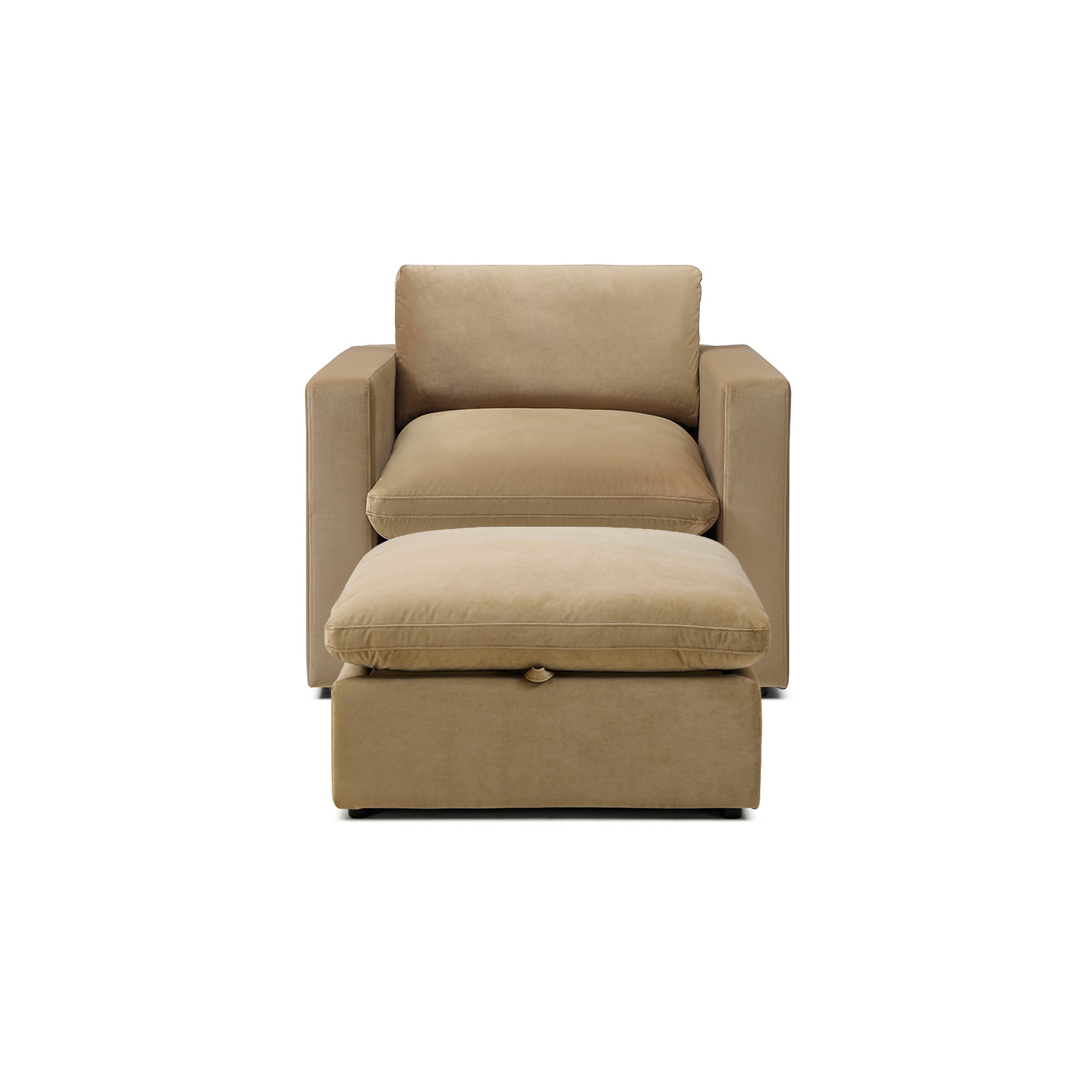 Bella Pillow Armchair + Storage Ottoman Bundle