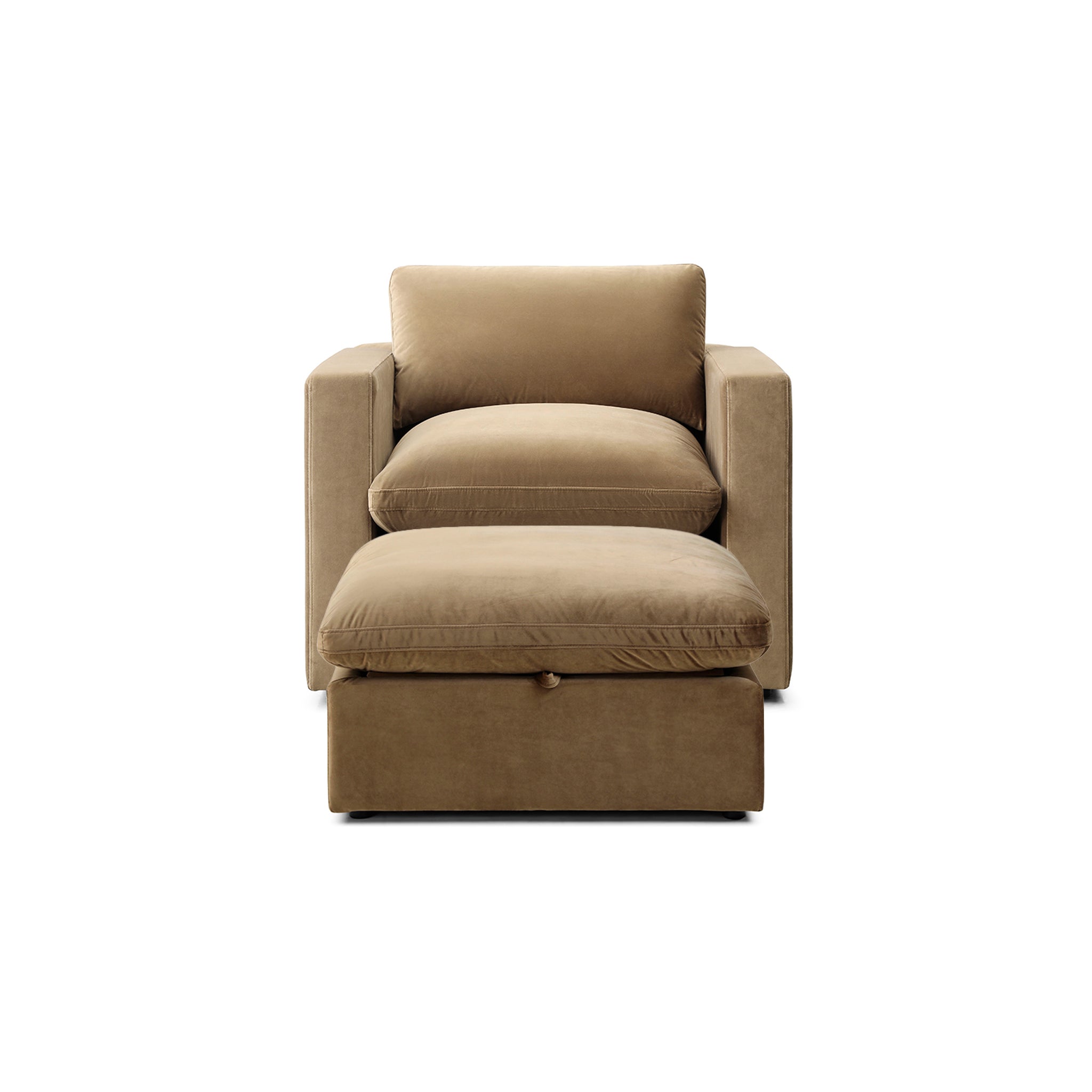 Bella Pillow Armchair + Storage Ottoman Bundle