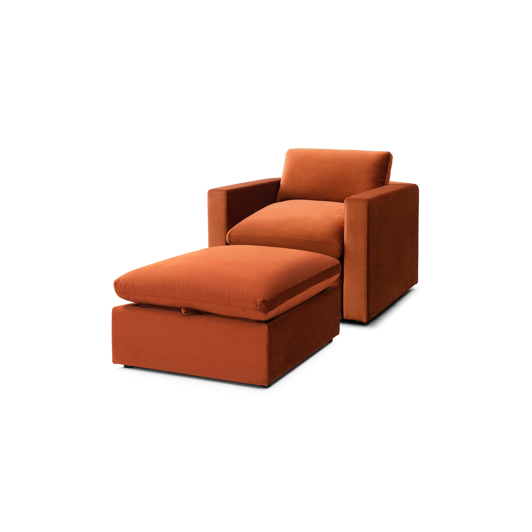 Bella Pillow Armchair + Storage Ottoman Bundle
