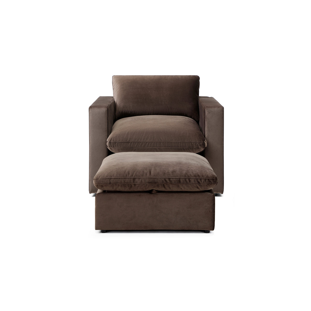 Bella Pillow Armchair + Storage Ottoman Bundle