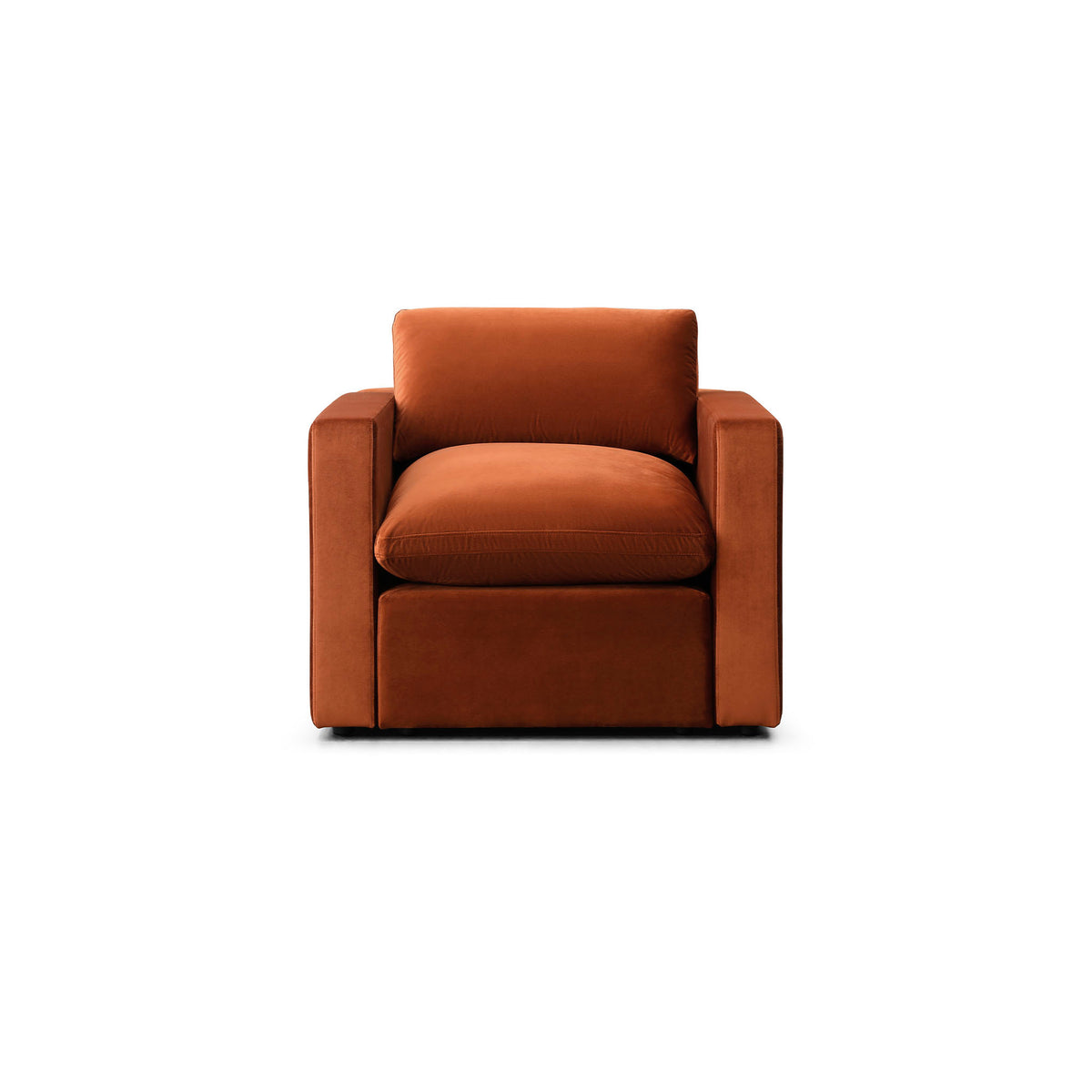 Bella Pillow Armchair – Rust Red Performance Velvet