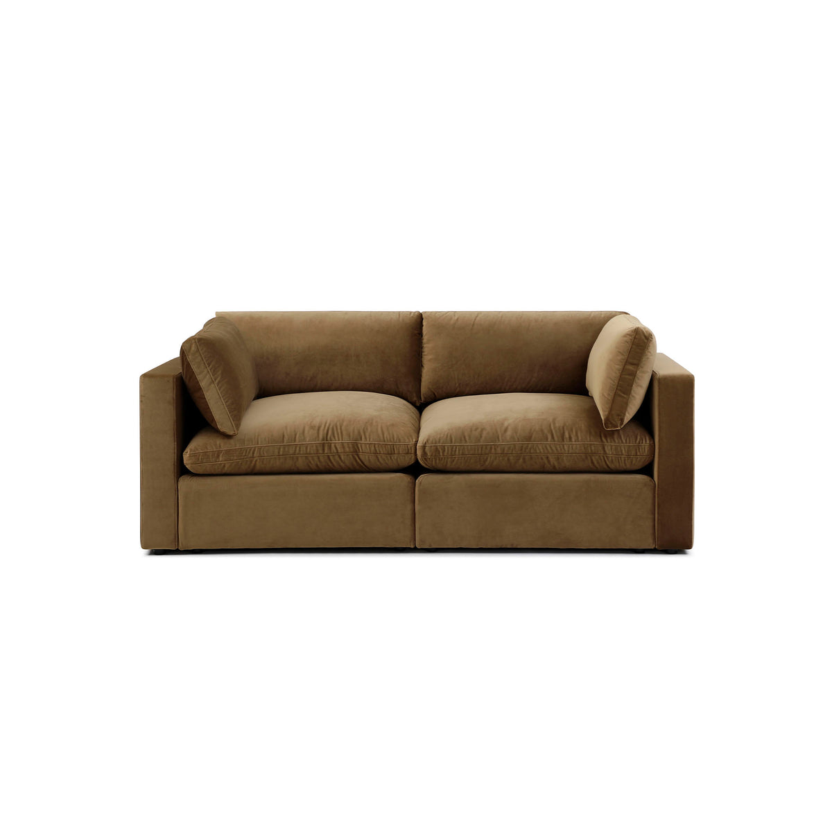 Bella Pillow 2 Seater – Rust Brown Performance Velvet