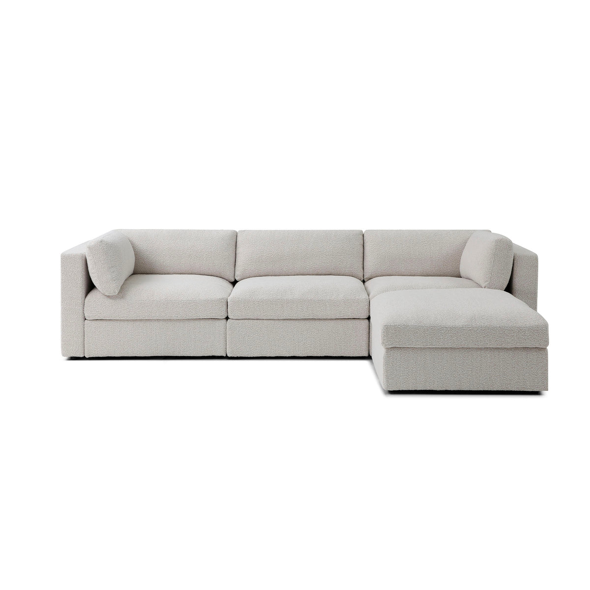 Bella 3 Seater + Ottoman – Cream Performance Boucle