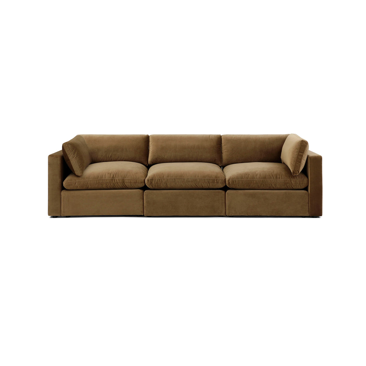 Bella Pillow 3 Seater – Rust Brown Performance Velvet