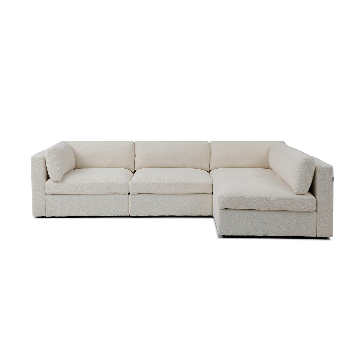 Bella L-Shape – Pure White Performance Boucle