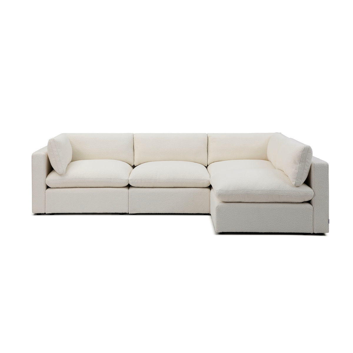 Bella Pillow L-Shape – Pure White Performance Boucle