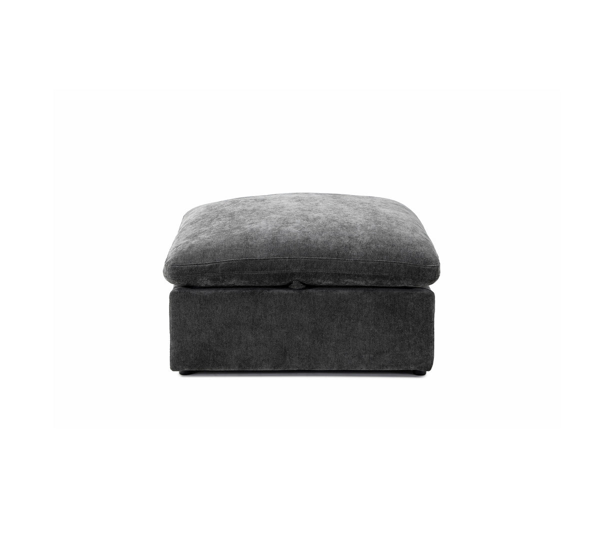 Bella Pillow Storage Ottoman – Charcoal Chenille