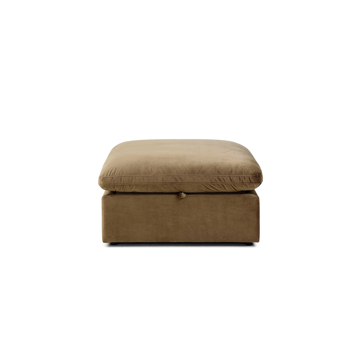 Bella Pillow Storage Ottoman – Rust Brown Performance Velvet