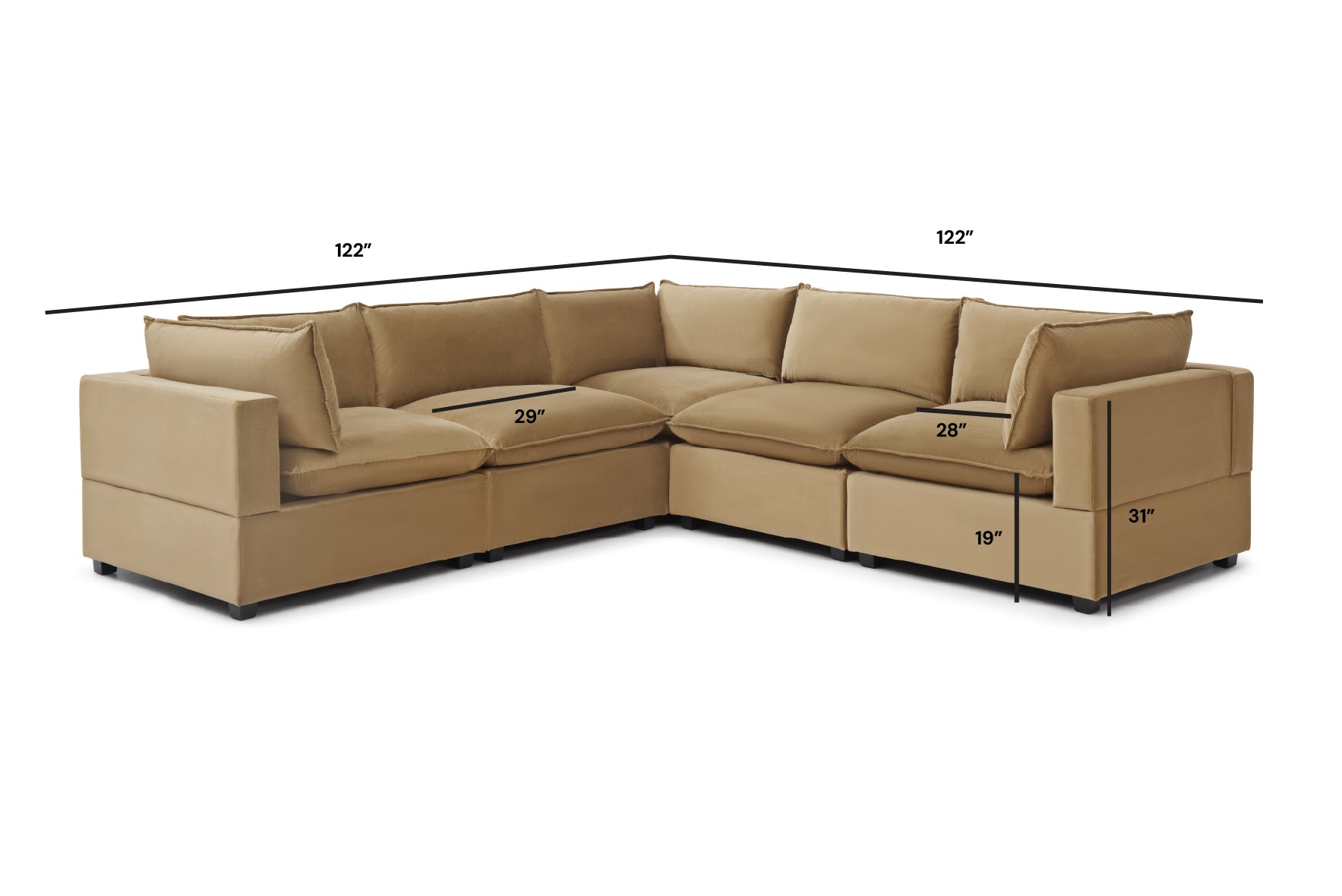 Luna Corner Sectional Dimensions