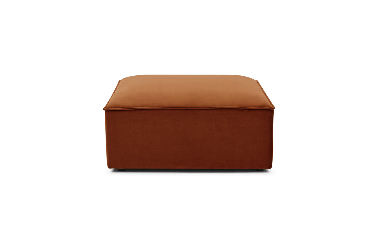 Knox Ottoman – Rust Red Performance Velvet